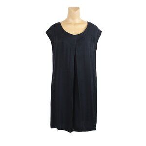 Slacks & Co. Black Front Pleat Mini Dress